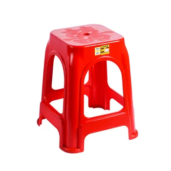 Пластиковые табуретки, бытовые скамейки, утолщенные высокие табуретки, квадратные табуретки для гостиной, простые и складные красные пластиковые стулья