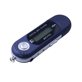 Мини USB MP3 Музыкальный плеер с цифровым ЖК-экраном Поддержка 32 ГБ TF-карты и FM-радио С микрофоном Черный Синий MP3-плеер Рекомендуется