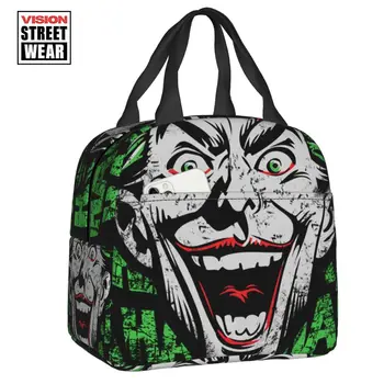 Изготовленная на заказ сумка для ланча Joker Hahaha, женская сумка-холодильник, теплый изолированный ланч-бокс для учащихся школы