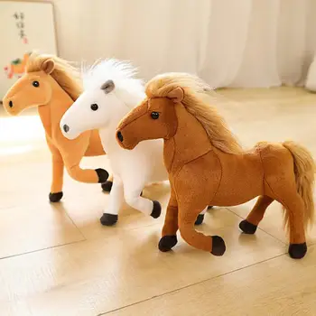 Плюшевая игрушка в виде лошади, 4 Стиля, Милая кукла-животное, Украшение для помещений, Реквизит для фотосъемки, Чучело животного, Имитирующее Игрушечную куклу-Пони