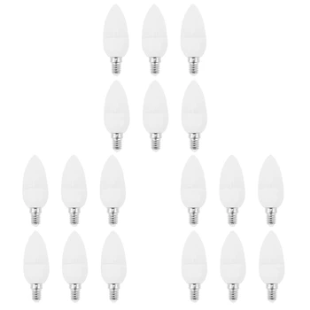 18 Шт. Светодиодные лампы, лампочки для свечей, подсвечники 2700K AC220-240V, E14 470LM 3 Вт Холодный белый