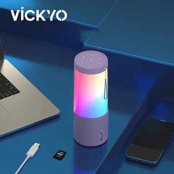 VICKYO RGB Рассеянный свет с музыкой Bluetooth Портативные светодиодные ночники Беспроводная зарядка для игровой комнаты, спальни, походной лампы