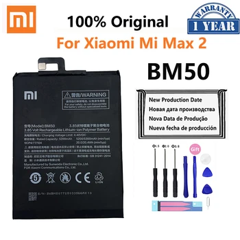 100% Оригинальный аккумулятор Xiao mi BM50 5200 мАч для Xiaomi Max 2 Max2 MiMax2 Высококачественные сменные батареи для телефона