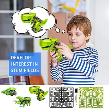 Игрушки Развивающие Научные Наборы Игрушки Солнечная Технология Робот Обучающая Научная Игрушка для Детей Костюм для мальчиков от 6 до 812 Лет