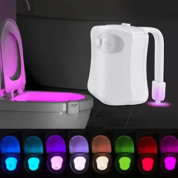 16-цветной туалетный маленький ночник с датчиком движения PIR, светодиодный ночник для ванной, туалетный светильник используется для отдыха в ванной
