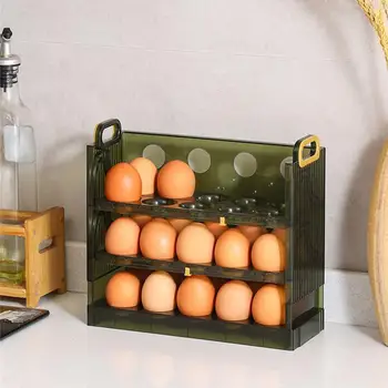 Реверсивная коробка для яиц, многослойный стеллаж-держатель для холодильника, коробка для хранения свежих яиц, Корзина для хранения Контейнеров, Кухонные органайзеры для яиц