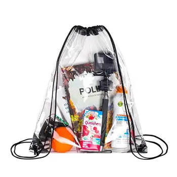 Новый Прозрачный рюкзак на шнурке, подпруга, школьная сумка-тоут, спортивная сумка, спортивный пакет 33 x 43 см
