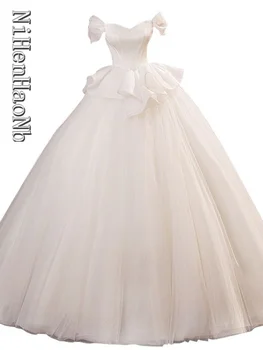 Белое свадебное платье для банкета