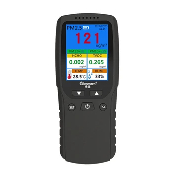 Монитор качества воздуха 9 в 1 для помещений и улицы PM2.5, PM1.0, PM10, HCHO, Детектор-тестер, Датчик температуры и влажности