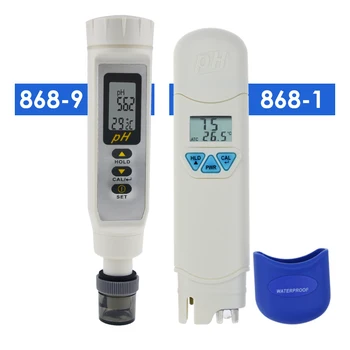 Цифровой измеритель pH и температуры в диапазоне 0,0-14,0 pH с двойным дисплеем IP65-IP67 Водонепроницаемый и пылезащитный Встроенный ATC Высокой Точности