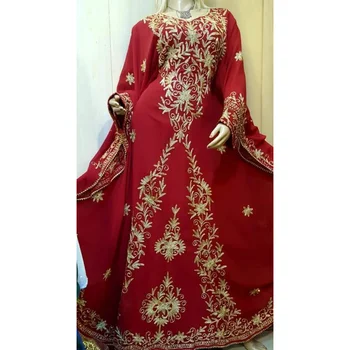 Красное платье, Новая Марокканская Длинная рубашка из Дубая, Платье Farasha Robe, Длинное платье, Европейский и американский модный тренд