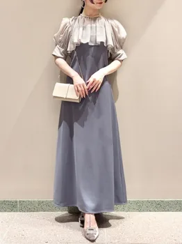 Японский Комплект из двух предметов для женщин, Женское платье на бретелях без рукавов, осенние платья, Женские рубашки со шнуровкой и бантом 2023