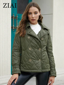 ZIAI 2022, Женская куртка, Весенний Короткий тренч, пальто для женщин, тонкий хлопковый Двубортный Классический Модный Женский парка ZM-28T28