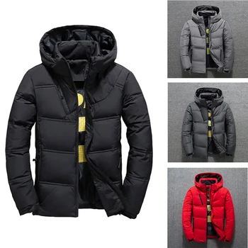 Мужская пуховая куртка с капюшоном, уличная теплая толстая куртка, высококачественная, ветрозащитная, белый утиный пух, зима, 2023