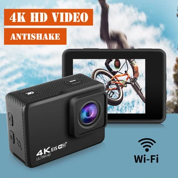 Экшн-камера 4K HD WIFI 60 кадров в секунду 170 градусов Широкоугольная EIS Подводная Водонепроницаемая камера с Защитой от встряхивания Шлем Go Sports Pro Vlog Camera