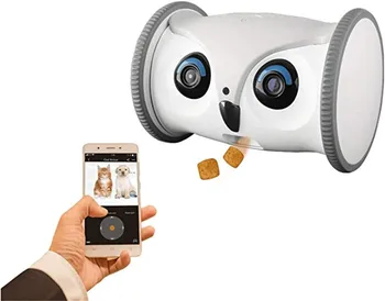 Игрушка для собак, Сова, робот, мобильная камера для домашних животных Full HD с дозатором лакомств, интерактивная игрушка для собак и кошек, приложение дистанционного управления 2.4 G WiFi