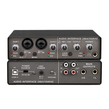 Профессиональный порт USB 2.0 гитарный музыкальный аудиоинтерфейс студия звукозаписи внешние звуковые карты для записи видео в прямом эфире