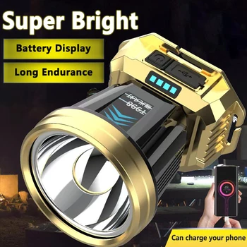 Новая светодиодная сильная фара USB Зарядка Супер яркий Перезаряжаемый головной фонарь Ночная Рыбалка Домашняя работа Шахта Световое поле Дальний Выстрел