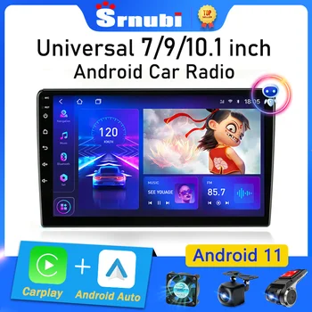 Srnubi 2 din Android 11 Автомобильный Радио Мультимедийный Видеоплеер Навигация GPS 9 10 дюймов Стерео Головное устройство Для Nissan Kia Honda Toyota