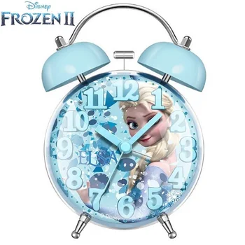 Детский Будильник Disney с изображением замороженной принцессы Эльзы и Анны, Таймер подсветки с героями мультфильмов, студент-подросток, мальчик, девочка, Детский кварцевый тиканье