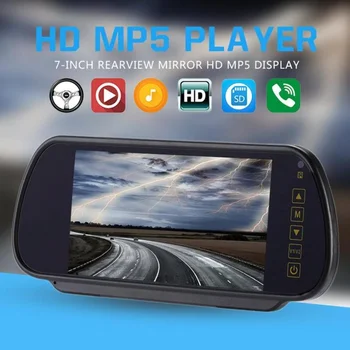 7-Дюймовый Автомобильный Комплект Монитора Зеркала заднего Вида HD MP5 Плеер Пульт Дистанционного Управления Автомобильным Монитором 1080P Для VCD DVD GPS Автомобильной Камеры