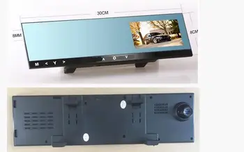 Стоковая автомобильная камера HD 4.3 зеркало заднего вида DVR AV in + 3-осевой G-сенсор + сенсорная кнопка + подвижные челюсти 2-канальной av-камеры DVD/видеомагнитофона /CCD
