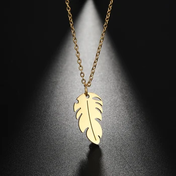 Skyrim 2023 Модное ожерелье с подвесками в форме перьев для женщин, Цепочки из нержавеющей Стали Золотого цвета, Ожерелья, Ювелирные изделия оптом