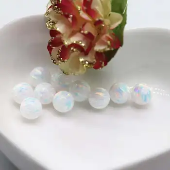 (10 шт./лот) 7 мм синтетические опаловые бусины камень с полным отверстием опаловый шар для браслета или ожерелья DIY ювелирные изделия модные подарки на день рождения