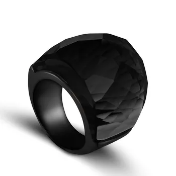 ZMZY 2023, Новые модные черные крупные кольца для женщин, свадебные украшения, кольцо с большим кристаллом из нержавеющей стали 316L Anillos