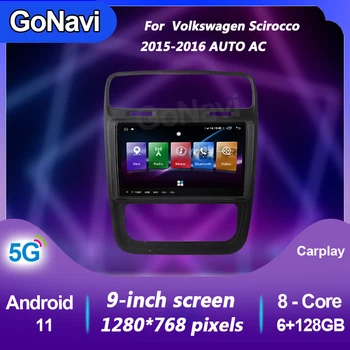 Автомагнитола GoNavi 2 din для Volkswagen Scirocco AUTO AC Android 11, центральный мультимедийный DVD-плеер, GPS-навигация 2015-2016