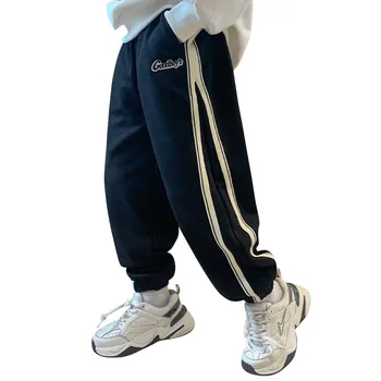 Высококачественные приталенные детские спортивные брюки для мальчика, весенняя одежда, подростковые брюки, Хлопчатобумажные брюки, детские спортивные брюки от 5 до 14 лет
