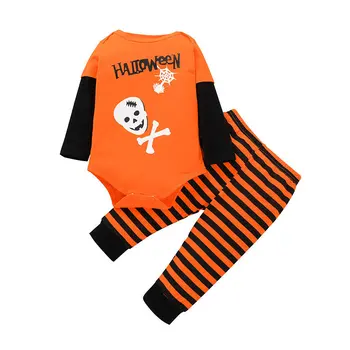 Костюм на Хэллоуин для мальчика, Новый детский костюм для ползания, забавный комбинезон на Хэллоуин, 2 комплекта детской одежды для мальчиков