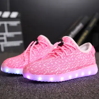 Прямая Поставка, Детская Светодиодная USB-Подзарядка, Светящаяся Обувь, Детская Повседневная обувь с крючком и Петлей, Детская светодиодная Светящаяся обувь, Светящиеся Кроссовки