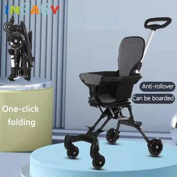Детская коляска IMBABY, легкая коляска, Складная коляска, Четырехколесная тележка для путешествий, обновленная детская тележка, коляска с двумя сиденьями