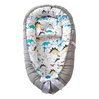 Детское гнездышко-кровать с подушкой, Портативный Детский шезлонг, Регулируемый Шезлонг для новорожденных, дорожная кроватка, мягкий дышащий бампер для кровати новорожденного
