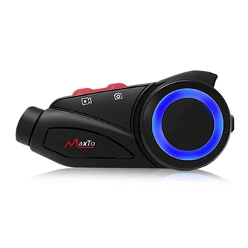 Лидер продаж, Беспроводной мотоциклетный шлем MaxTo M3S, Bluetooth-гарнитура для внутренней связи, водонепроницаемая защита от встряхивания с камерой HD 2K