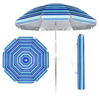 2 цвета 180 см Большой пляжный зонт от солнца на открытом воздухе портативный UPF50 для летних каникул