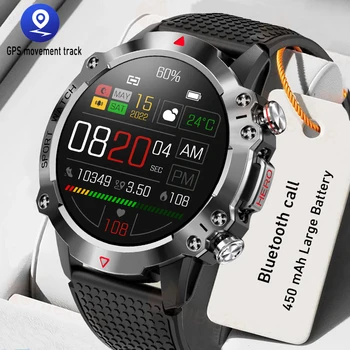 1,39-Дюймовые смарт-часы с Bluetooth-вызовом, Мужские умные часы с аккумулятором 450 мАч, 100 + Спортивный режим, Пользовательский циферблат, 2023 Новые водонепроницаемые мужские умные часы + коробка