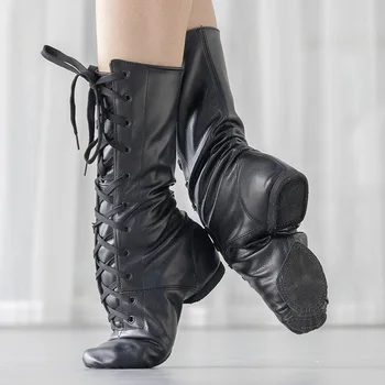 Ботинки для джазовых танцев, женские туфли для латиноамериканских джазовых танцев на мягкой подошве из кожи, женская детская танцевальная обувь для девочек, обувь для бальных танцев