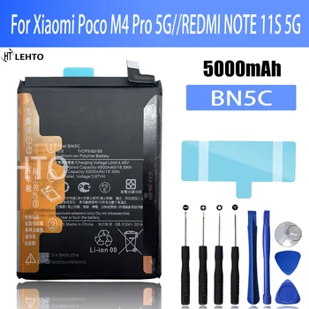 100% Новый оригинальный аккумулятор BN5C для xiaomi Poco M4 Pro 5G/REDMI NOTE 11S 5G Замена телефона Bateria
