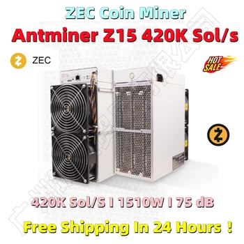 На складе ZEC Miner Используется Antminer Z15 420K Sol/S 1510W С блоком питания BITMAIN Лучше, чем Innosilicon A9 Antminer Z11 S15 S17 S19 110T