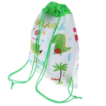 Нетканая сумка с динозавром, рюкзак, детский школьный декор, подарочные пакеты на шнурке