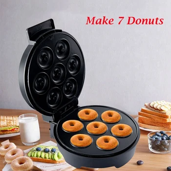 Электрическая Машина для приготовления пончиков 1200 Вт, Кухонная Машина для приготовления пончиков с антипригарным покрытием, Детские Закуски, Десерты, Для завтрака, 7 пончиков, Штепсельная вилка США