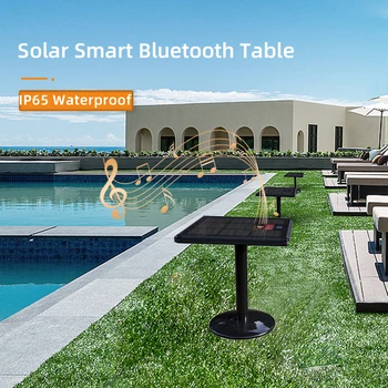 ACMESHINE Стол на солнечной энергии из алюминиевого сплава с Bluetooth-динамиком, светильник, Ip65, Уличная Вилла, Пляж, Солнечный стол для отдыха