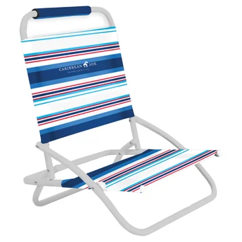 Карибский Джо, Однопозиционный Складной Пляжный стул, Складной стул в синюю/красную полоску, Складной стул, Пляжные стулья