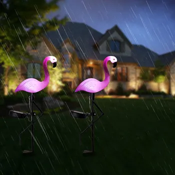 Новый Светодиодный Открытый Солнечный Светильник Flamingo Light Сад Водонепроницаемый Солнечный Светильник Для Газона Открытый Садовый Декор Light Yard Floor Ландшафтные Светильники