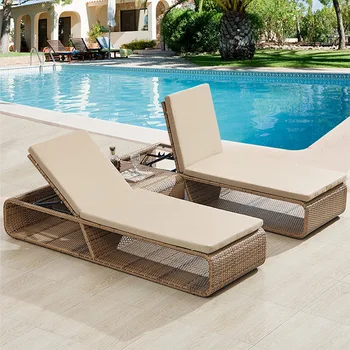 Уличная мебель для бассейна, кровать из ротанга, кресло для отдыха на пляже