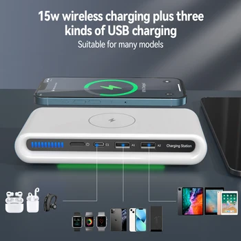 Беспроводное зарядное устройство Artpowers Qi для iPhone X Max 11 12 13 14 Pro Airpods Apple Watch, Аксессуары для мобильных телефонов