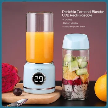 Портативная Соковыжималка CkeyiN с 6 лезвиями, Блендер, Электрический Миксер для фруктов, USB-Зарядка, Молочный Коктейль, Чашка для приготовления Апельсинового сока, Машина для приготовления Смузи