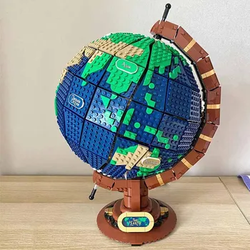 Идеи Карта Глобуса мира Земля 2585 шт., набор строительных блоков Moc, Совместимый с 21332 развивающими кирпичиками, игрушки для детского подарка